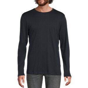 Theory Long Sleeve Tee Shirt Navy Recycled Polyester Blend Size L